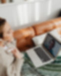 Woman speaking with a clinician during an online counselling call