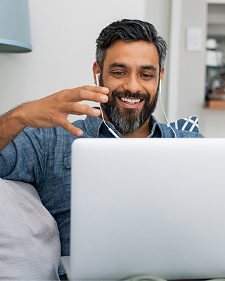 Man participating in Reset My Future’s confidential, online support program from home in Perth